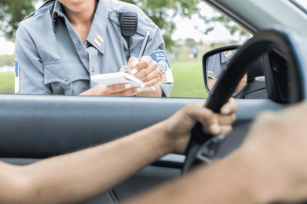 Police officer writing a ticket