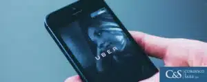 Uber app displaying on a phone