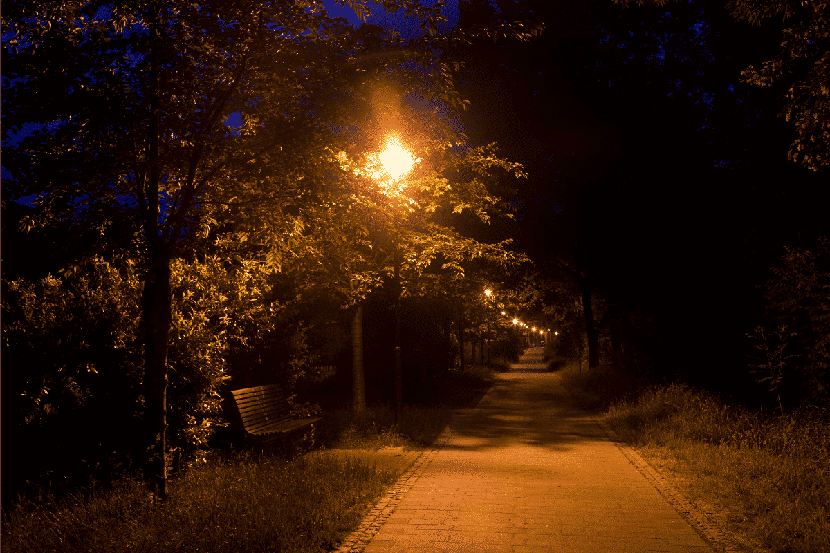 Sidewalk at night
