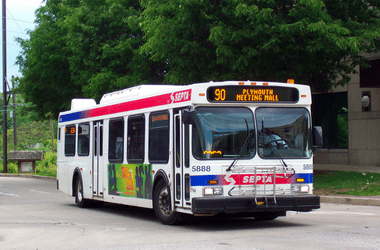 SEPTA bus in PA driving on road - bus accident lawyer