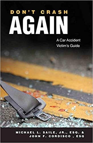 An image of a cover or title page for the guidebook 'Don't Crash Again: A Car Victims' Guide,' offering information and advice for individuals who have been involved in car accidents.