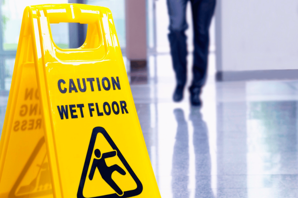 Caution wet floor sign