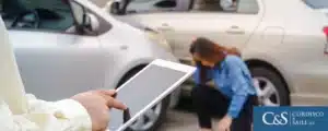 man on phone after car accident