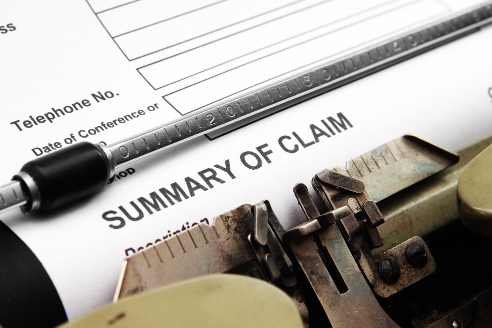 summary of claim form