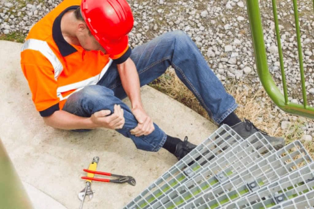 Injured construction worker