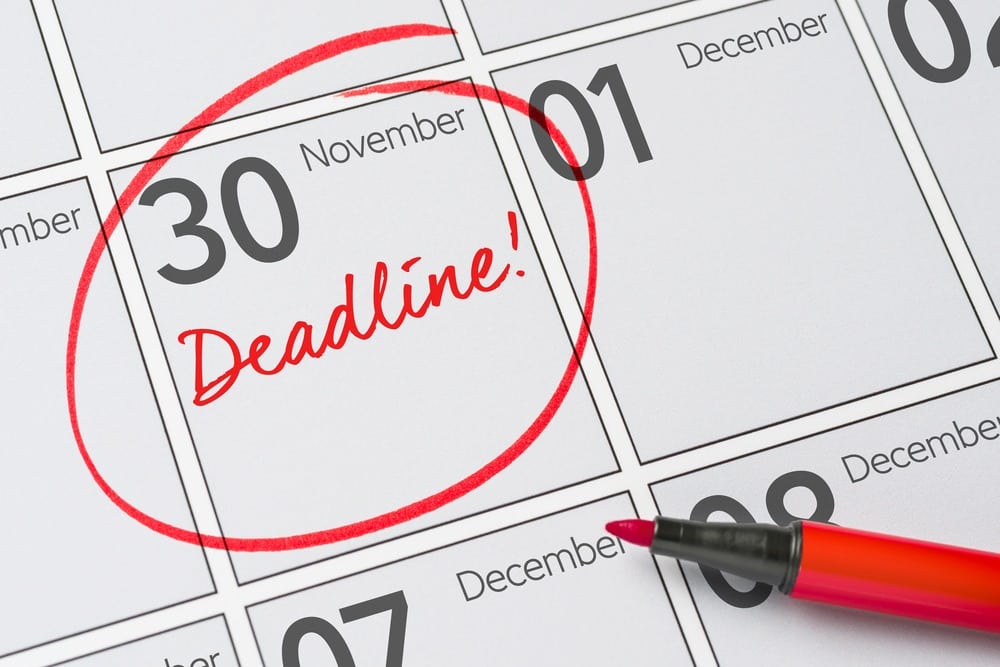 calendar with deadline circled