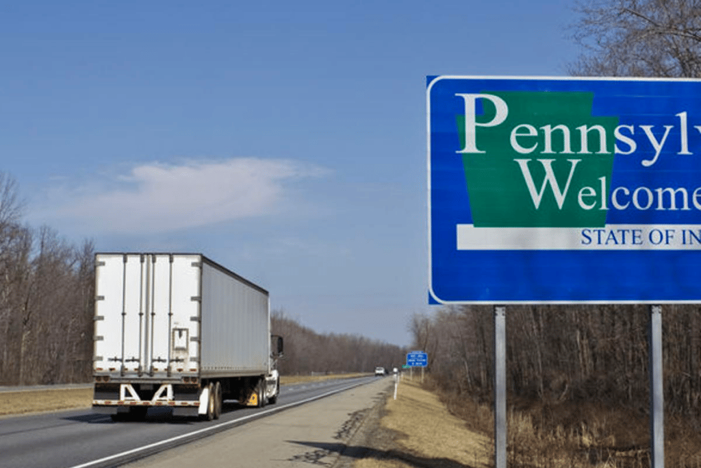 Truck on highway in Pennsylvania