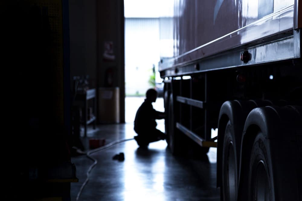 inspecting truck