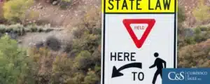 state law sign for yielding to pedestrians