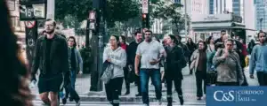 Pedestrians walking in the street