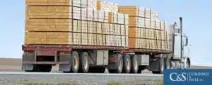 Truck loaded with goods travelling on the highway