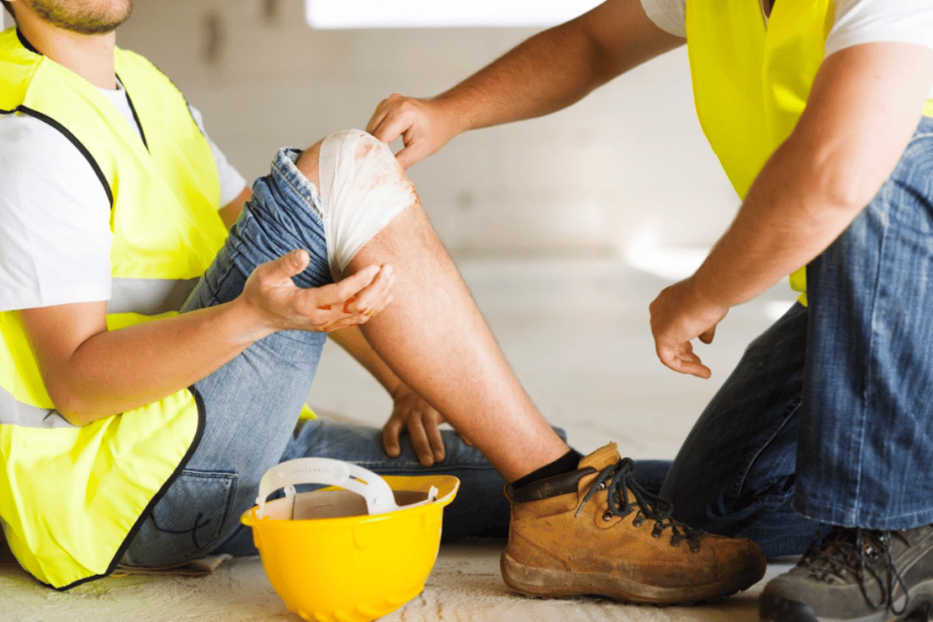 Work injury on construction site