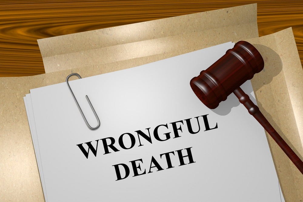 wrongful death paper with gavel