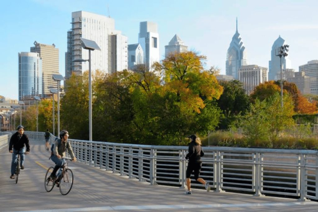 Bicycle path in Philadelphia