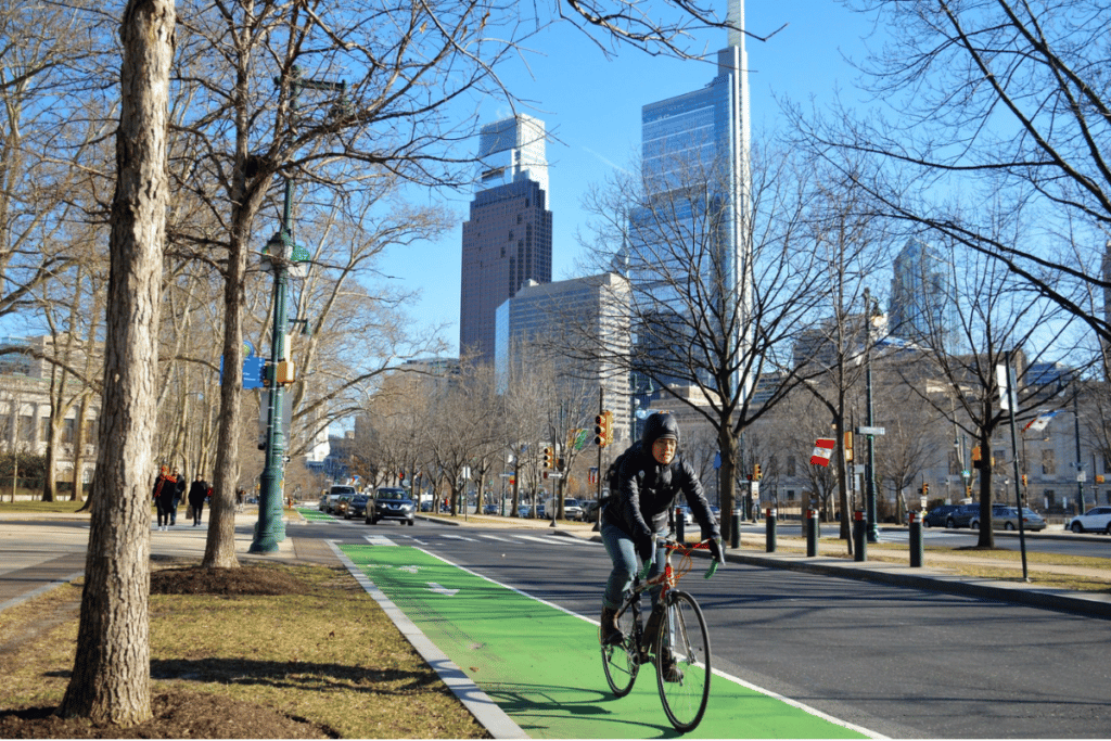 Bicycle rider in Philadelphia