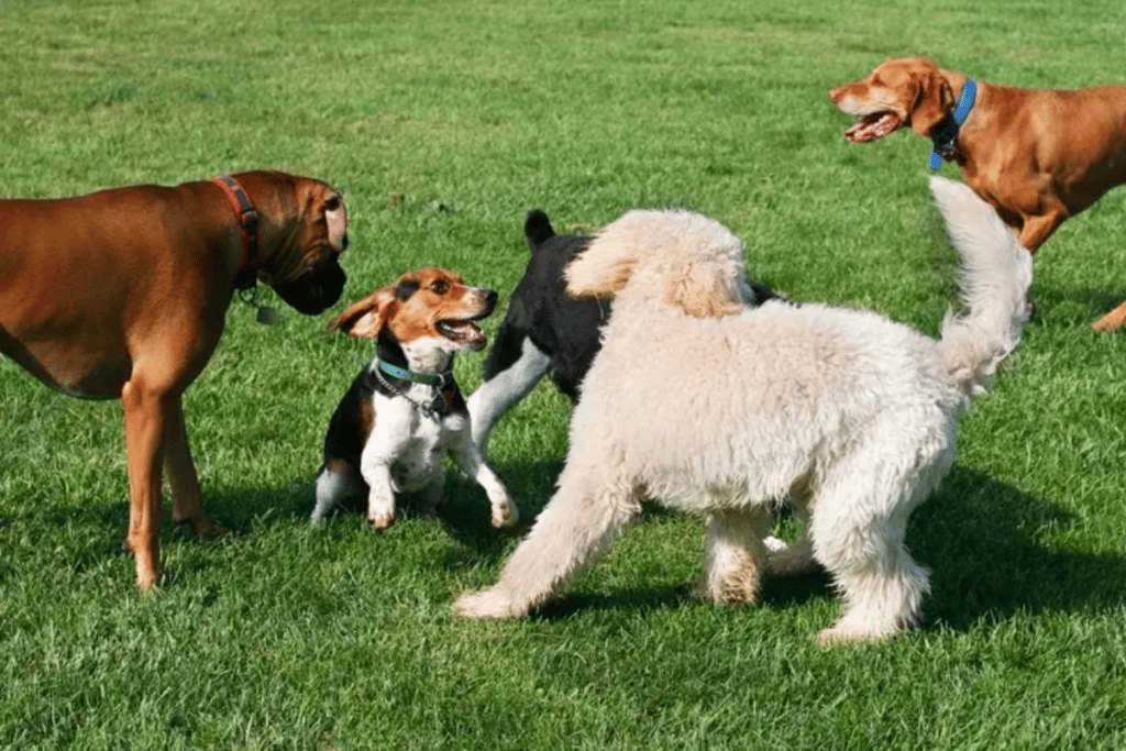 Group of Excitable Dogs