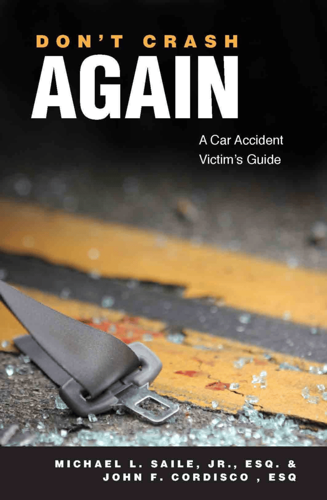 An image of a cover or title page for the guidebook 'Don't Crash Again: A Car Victims' Guide,' offering information and advice for individuals who have been involved in car accidents.