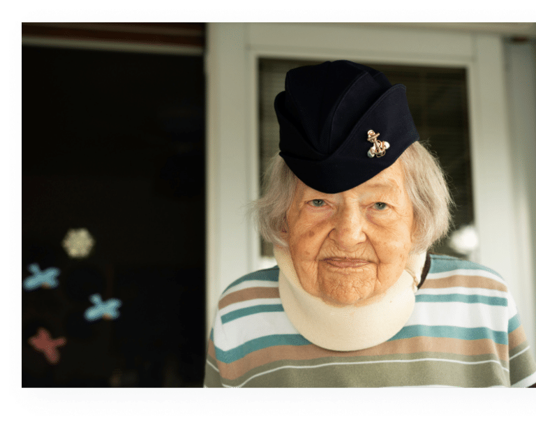 An elderly veteran woman with CRPS