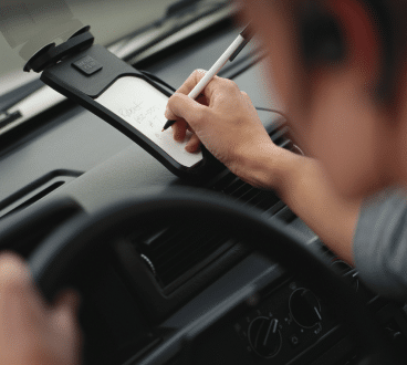 Notepad in vehicle