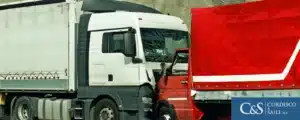 trucks clashing against each other