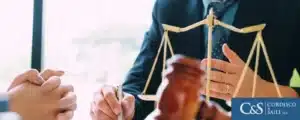 Truck accident lawyer talking to a client