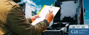 Man inspecting a truck