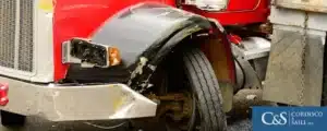 Semi-truck involved in an accident