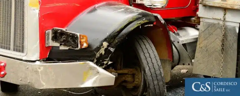 Semi-truck involved in an accident