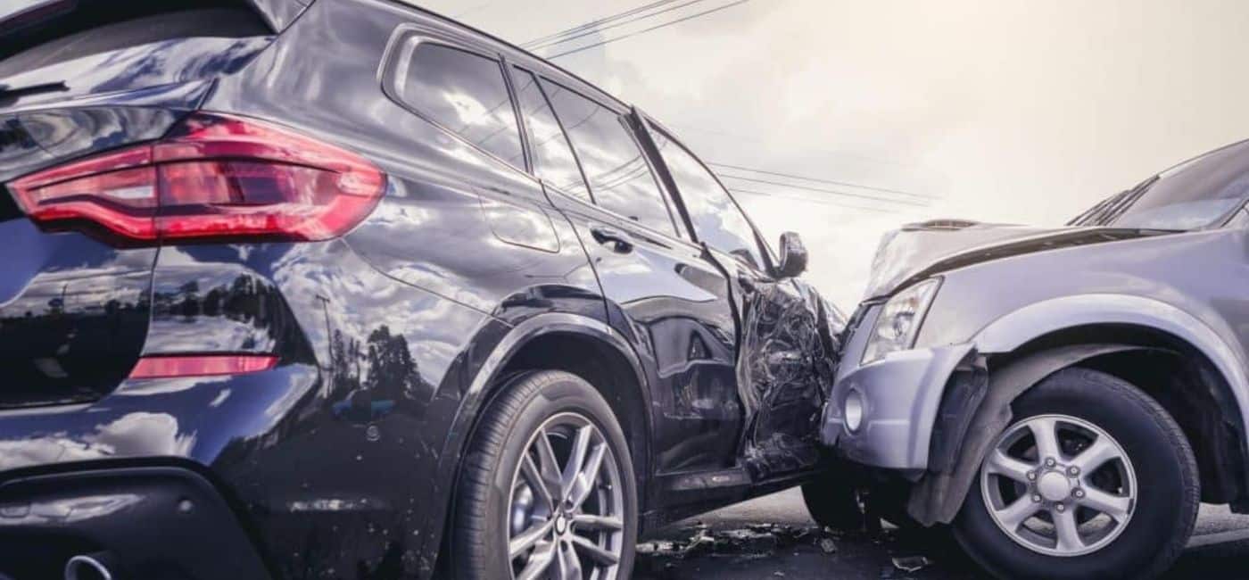 Two cars involved in an accident
