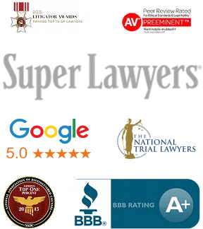 Top rated and experienced attorney award badges