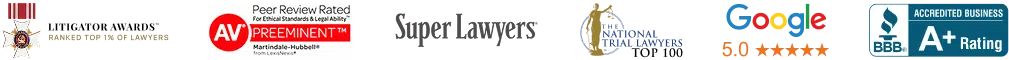 Top rated and experienced attorney award badges