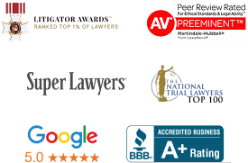 Top rated and experienced attorney award badges