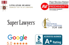 Top rated and experienced attorney award badges