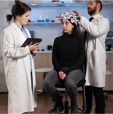 person talking to neurologist