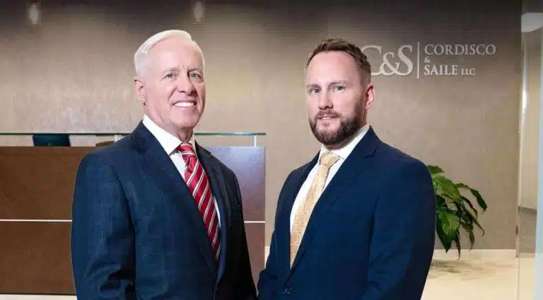 Cordisco & Saile pennsylvania personal injury lawyers standing in office
