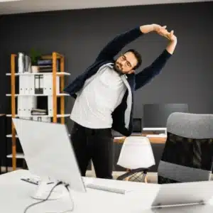 man stretching