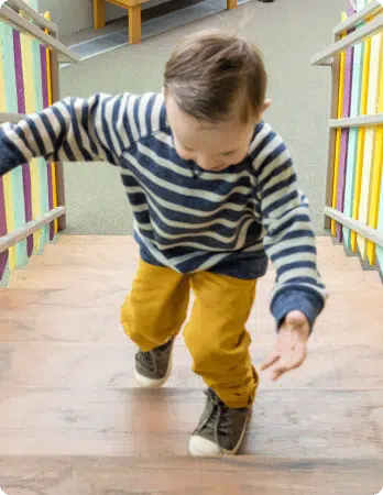child climbing the stairs