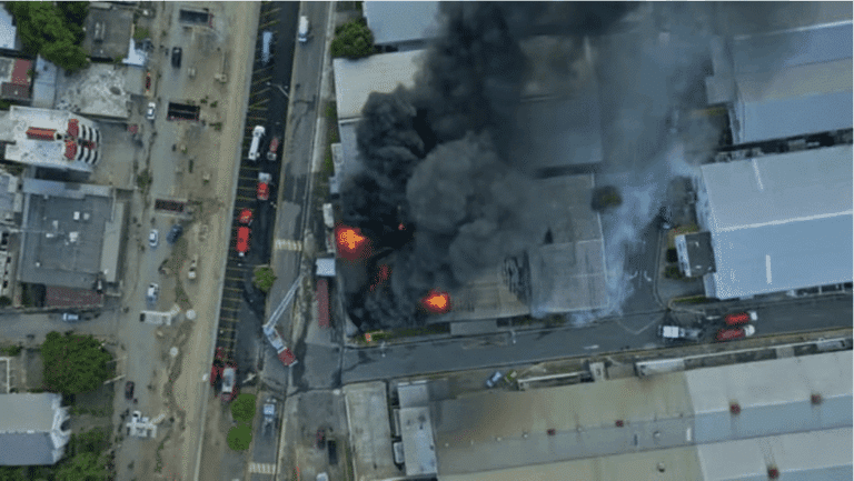 building on fire