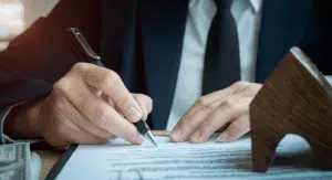 Personal Injury Lawyer working on a case